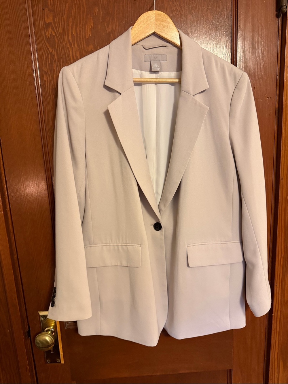H&M Light Taupe Single-Button Blazer